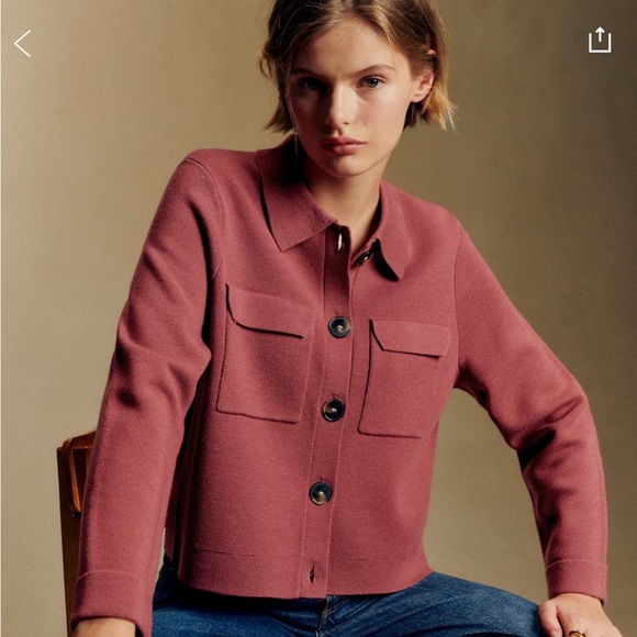 Sézane Betty Cardigan in Rosewood - Picture 1 of 3